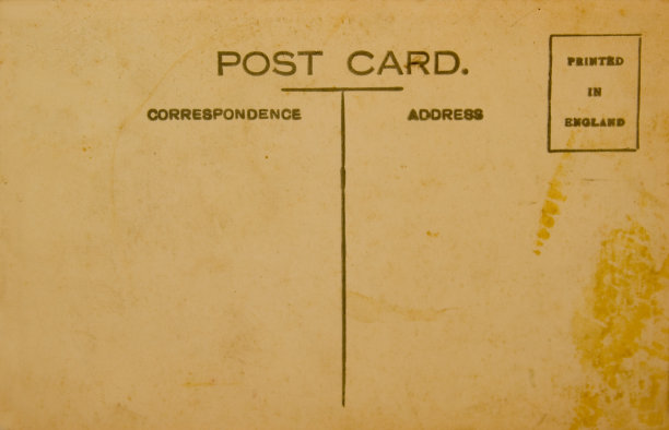 古董明信片背面与“英国印刷”邮筒图片下载