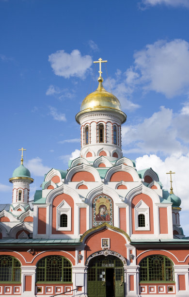 红场的喀山大教堂图片下载