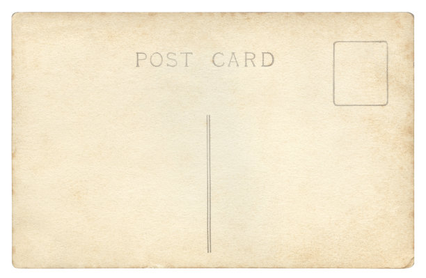 孤立的老式明信片(包括剪报路径)图片下载