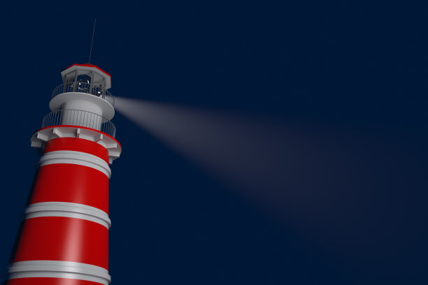 灯塔在晚上图片下载