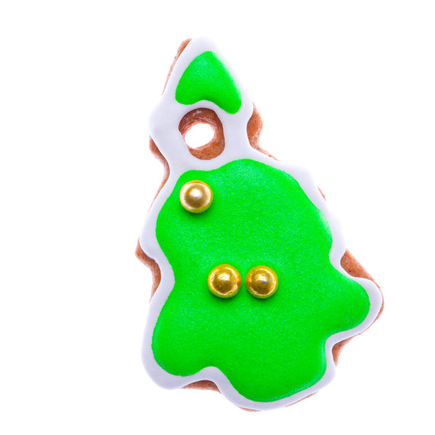 姜饼曲奇孤立在白色。图片下载