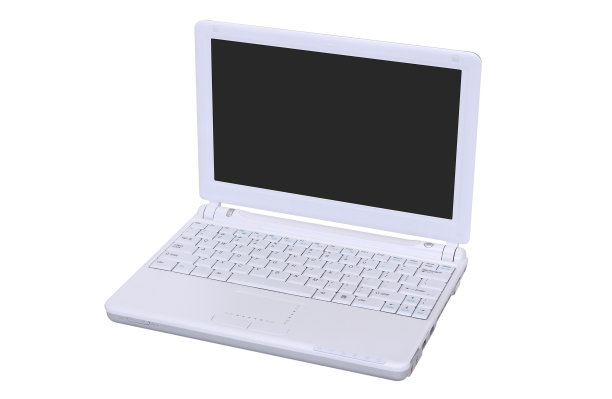 白色笔记本电脑左剪贴路径图片下载