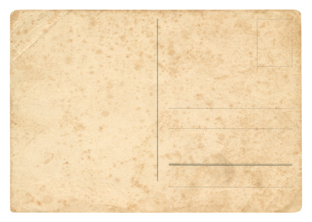 孤立的旧明信片(包括剪切路径)图片下载