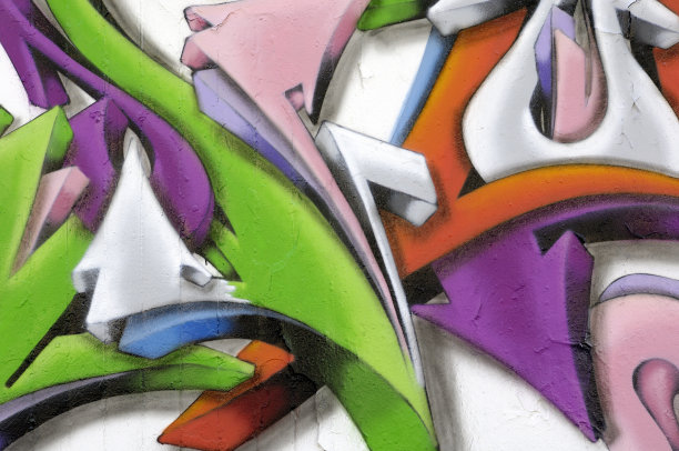 混凝土墙上漂亮的涂鸦图片下载