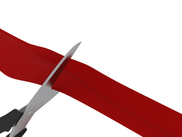 剪刀红丝带图片下载