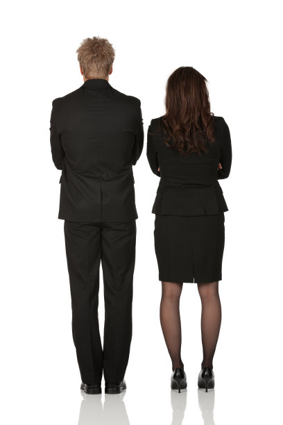 商业夫妇的后视图图片下载