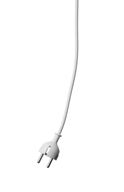悬挂白色220伏插头隔离素材图片