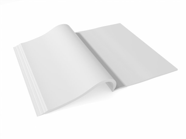 空白页的杂志书纸孤立在白色的背景图片下载