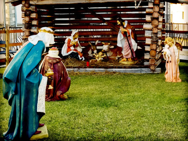 圣诞节耶稣诞生场景图片下载