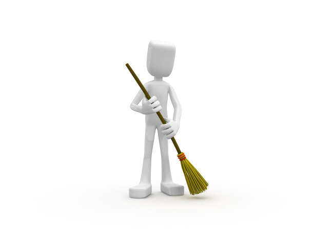 3D角色与扫帚。图片下载