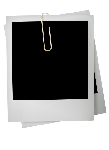 带有回形针和路径的空白照片图片下载