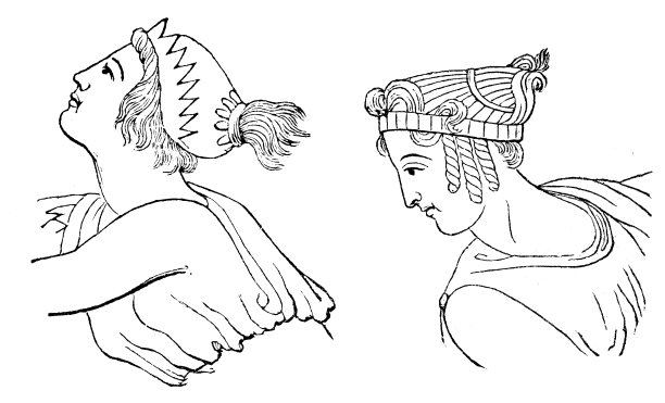 古希腊发型古董插画素材图片