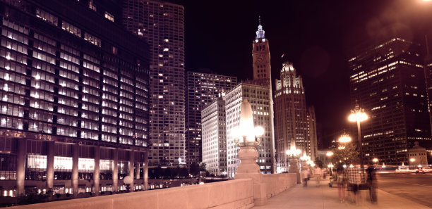 夜晚的城市,芝加哥图片下载