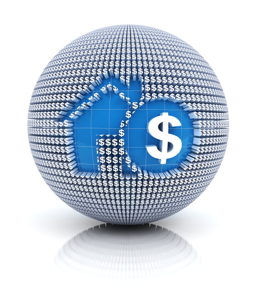 房屋抵押图标在全球形成美元符号图片下载