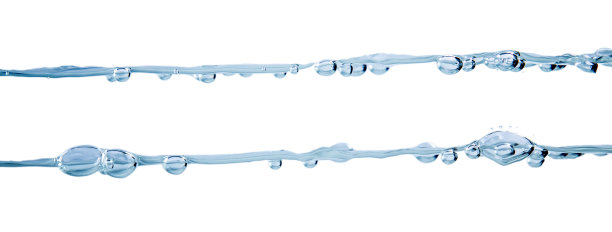 两条水线上的气泡隔离在白色上图片下载
