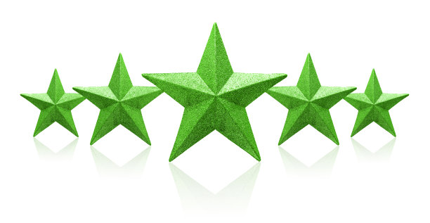 绿色五星孤立在白色背景上图片下载