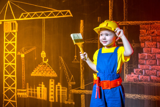 工地上的小建筑工图片下载