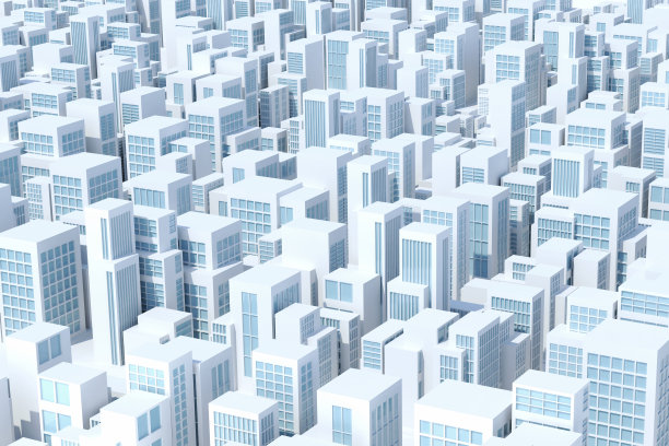 抽象的城市背景与白色的建筑格局图片下载