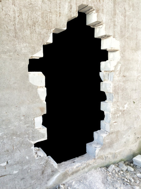 墙上的洞，有夹道图片下载