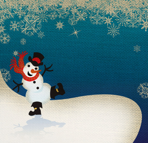 雪人在雪的背景跳舞图片下载