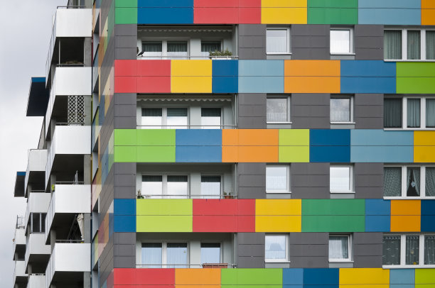 彩色的住宅建筑立面图片下载