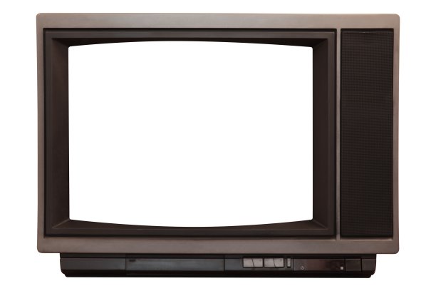老电视孤立的白色图片下载