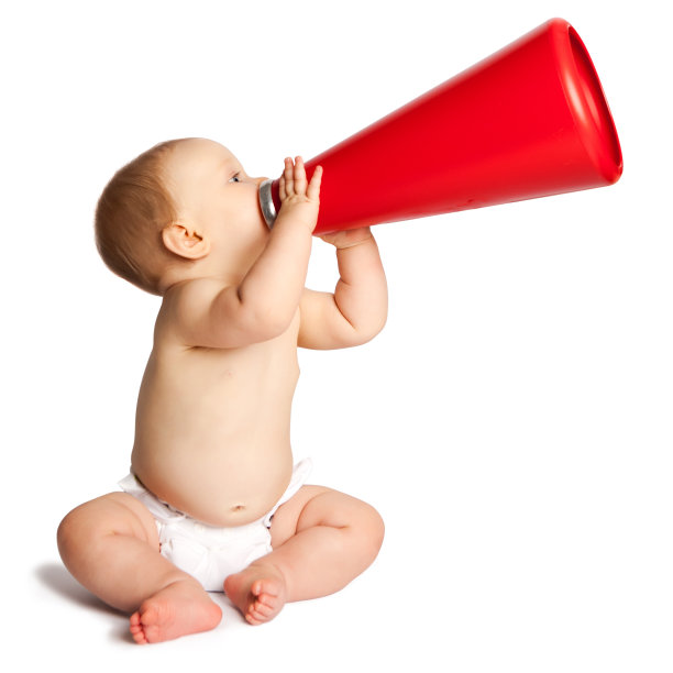 带着扩音器的可爱宝宝图片下载