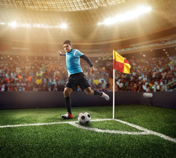 阳光明媚的足球场图片下载