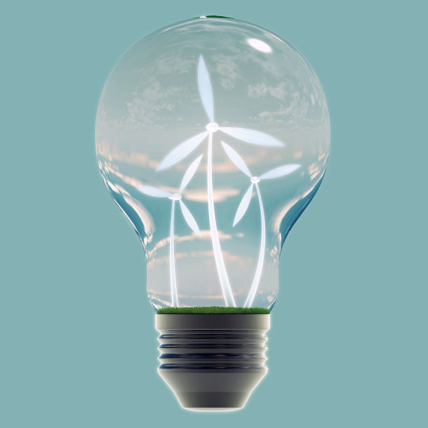 电灯泡和风的结合。图片下载