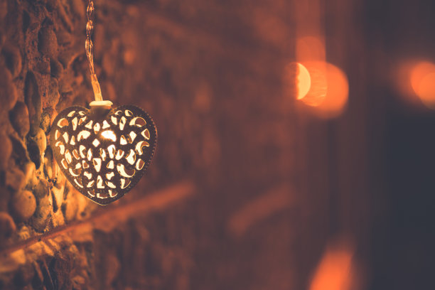 心形灯，爱的背景图片下载