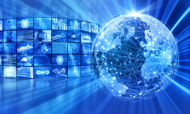 全球广播和电信，视频图像遍布世界各地图片下载