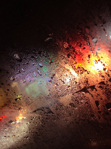 夜晚的灯光和雨的背景图片下载