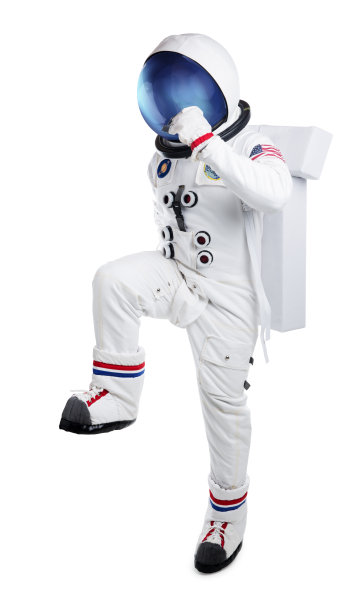 宇航员孤独地在白色上跳舞图片下载