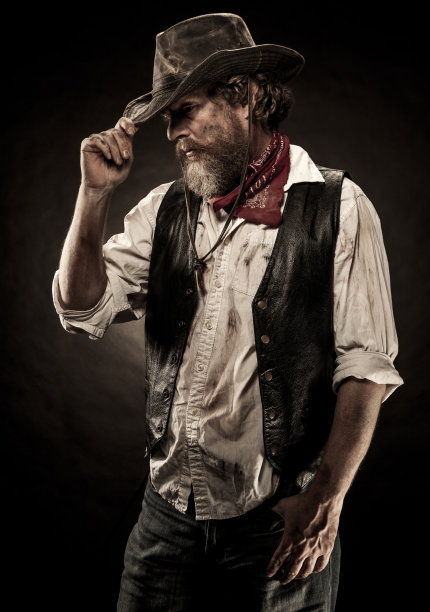 牛仔脱帽致敬图片下载