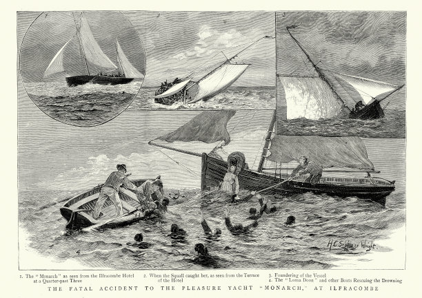 1887年，“君主号”游艇在伊尔弗拉科姆发生致命事故图片下载