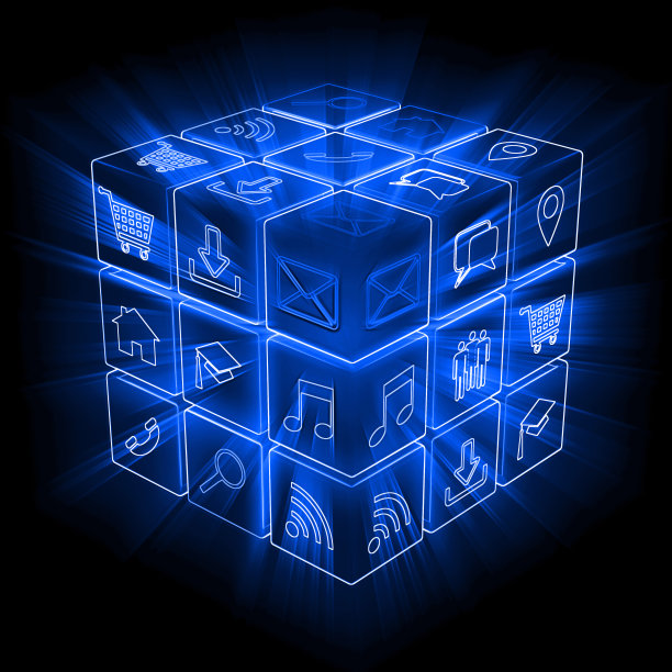 物联网、虚拟现实、社交媒体图标图片下载