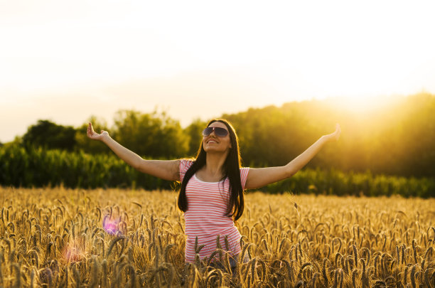 麦田里的女人图片下载