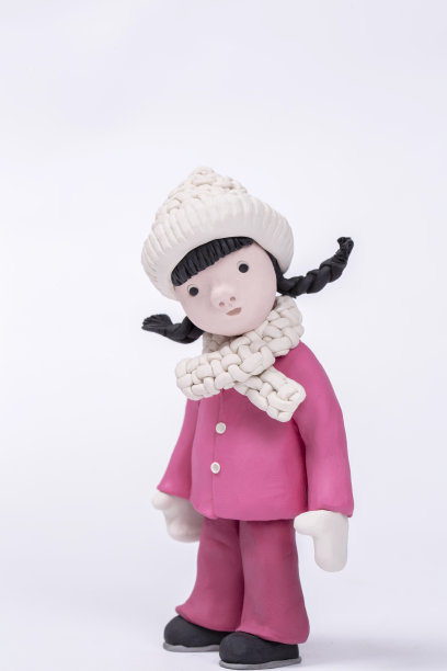 手工泥人:中国小女孩图片下载