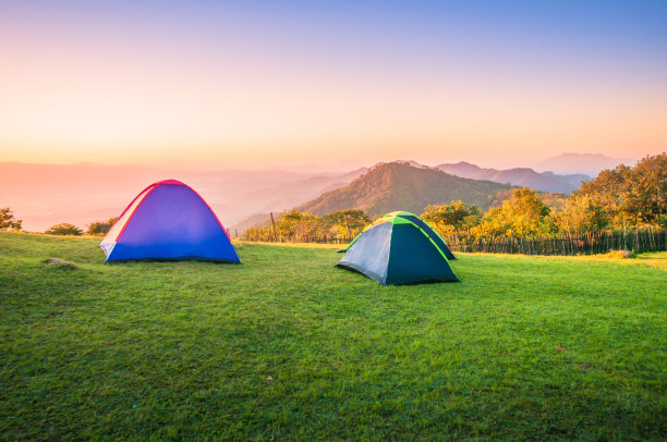 露营点的全景素材图片