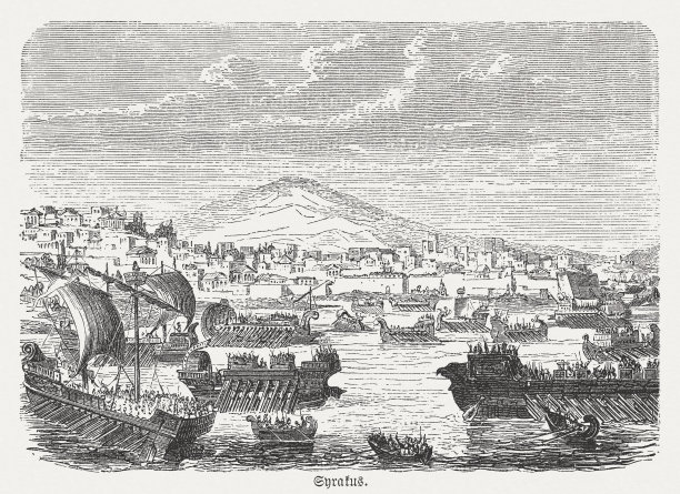 伯罗奔尼撒战争期间锡拉库扎之前的雅典人，出版于1882年图片下载