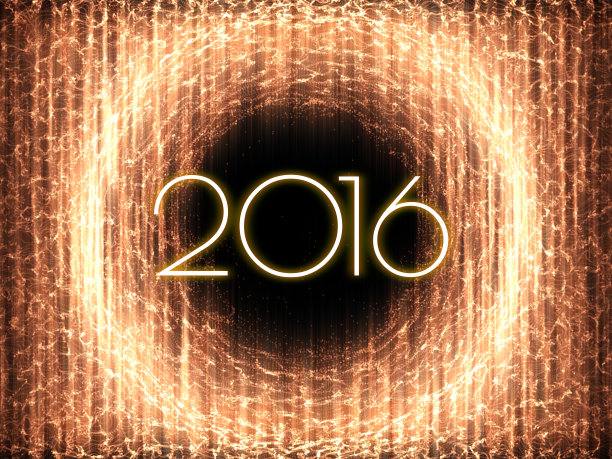 灯火通明的2016年新年快乐象征图片下载