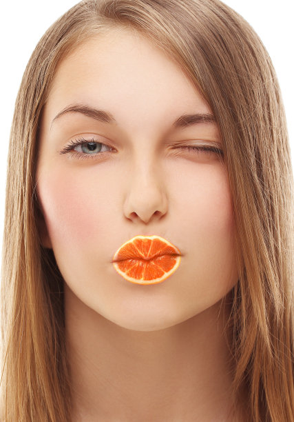 橙色的嘴唇图片下载