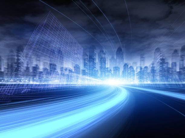 城市公路夜间交通图片下载