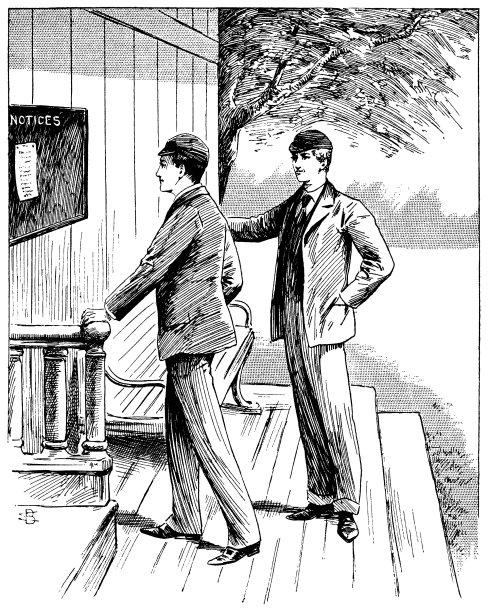 两个维多利亚时期的板球运动员在看布告栏图片下载