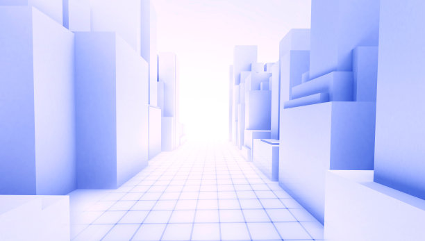 阳光城市，抽象的建筑概念图片下载