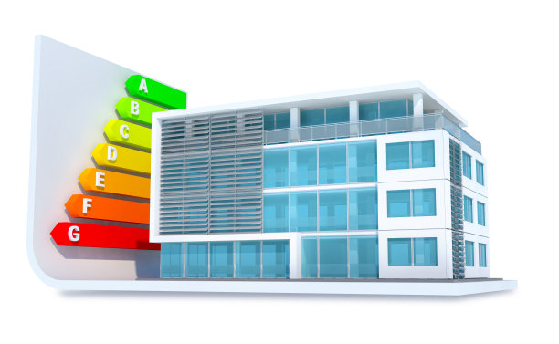 节能建筑与彩色等级条图片下载