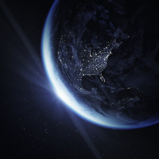 从太空看电影新月地球素材图片
