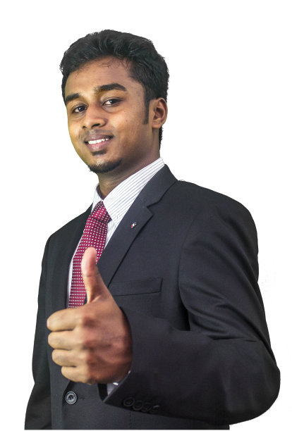 年轻的商人竖起大拇指。图片下载