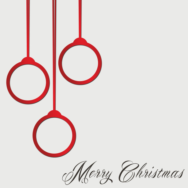 红色的铃铛球圣诞快乐图片下载