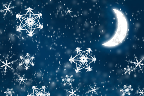 下雪的夜晚图片下载